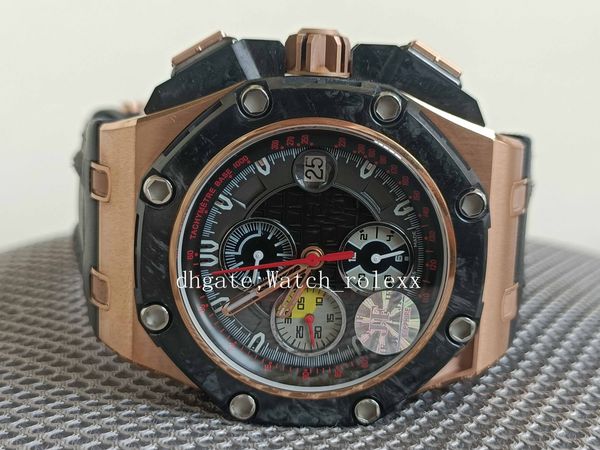 

mens super wristwatches jff eta 3126 chronograph 18k gold steel 904l mens crystal carbon fiber ceramic movement mechanical automatic watch, Slivery;brown