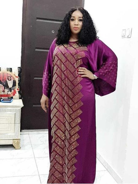 

ethnic clothing african dashiki dress solid flare sleeve diamonds loose muslim bazin design long maxi robe lady clothes, Red