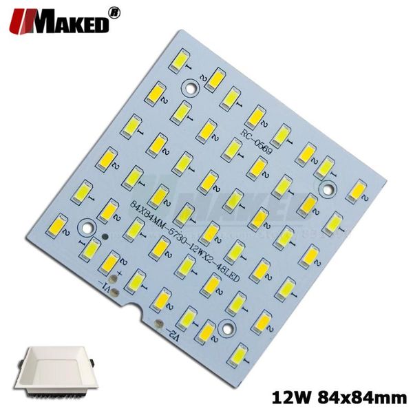 

downlights 1/10 pcs led pcb 12+12w 84x84mm downlight aluminum plate light heatsink smd5730 110lm/w square double color source
