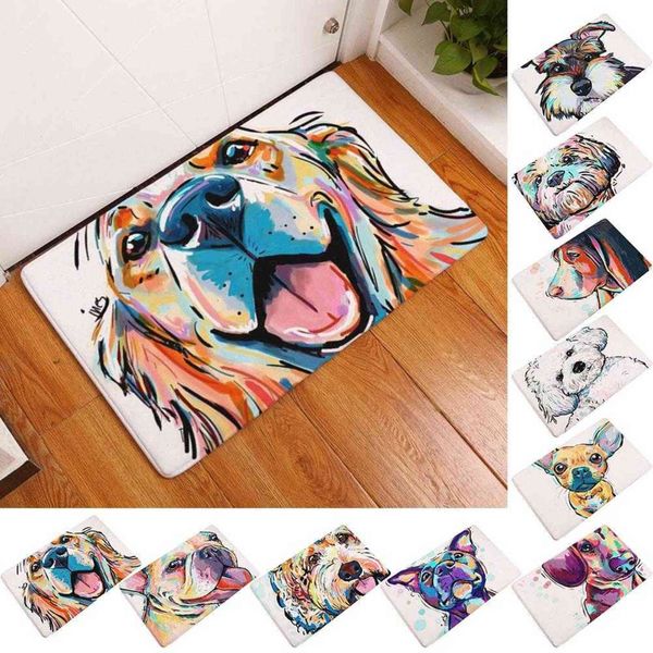 40x60cm Tappetino per zerbino con design a forma di cane adorabile Tappeto per zerbino d'ingresso Tappeto antiscivolo per bagno Tappeto per cucina Decorazioni per la casa