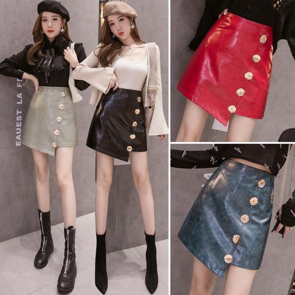 

skirts 2021 uk womens faux leather lace up mini skirt ladies high waist zip clubwear skater, Black