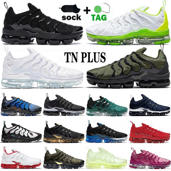 

2022 plus tn mens running shoes og cushion triple black white volt yolk bubblegum cherry metallic gold midnight blue women designer sneakers