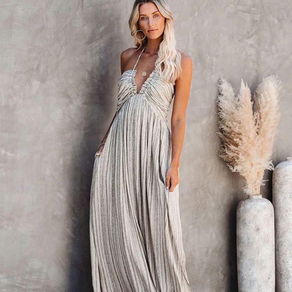 

fitshinling bohemian vintage baless maxi dress summer striped slim sundress holiday long robe v ne a line vestidos sale