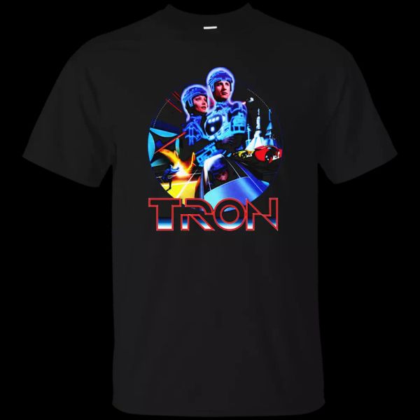 

tron, 1982, retro, futuristic, science fiction, t-shirt, White;black