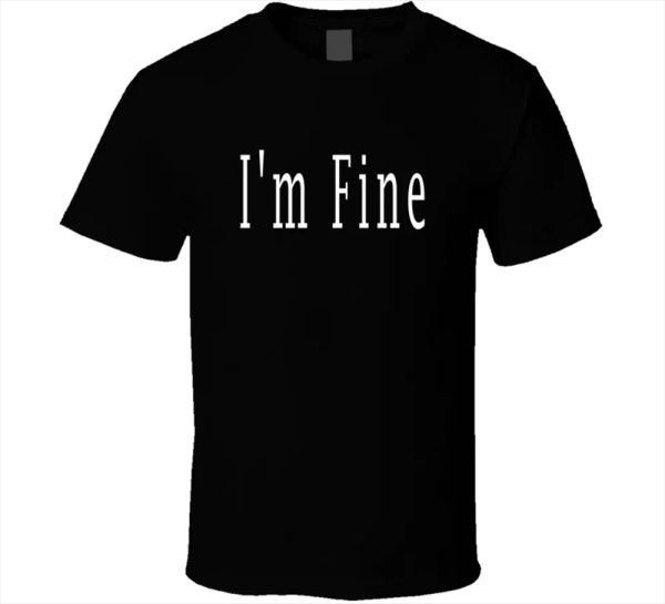 

i'm fine tee, 2021 zombie funny movie short sleeve men's t-shirts new, White;black