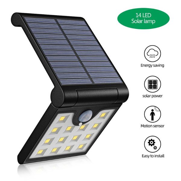 

outdoor wall lamps 2pcs solar led infrared light induction automatic motion sensorwireless lamp courtyard waterproof garden fold