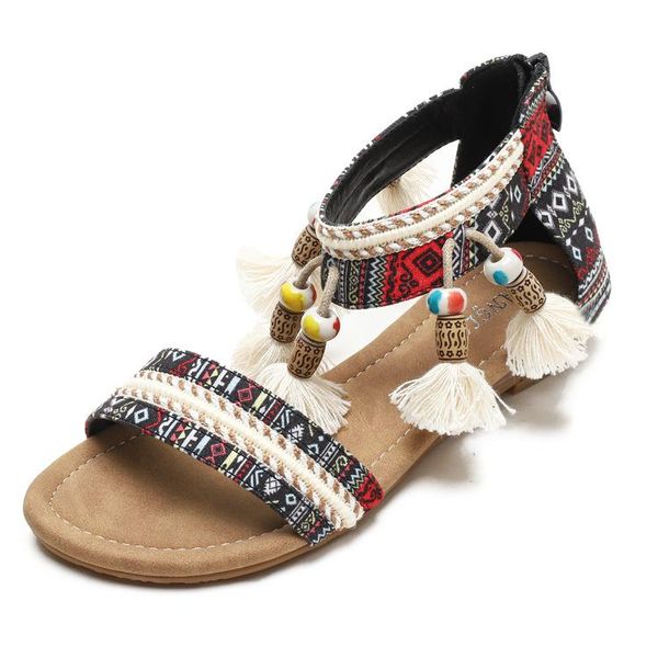 

sandals women wedge vintage bohemia gladiator ladies sandles for woman shoes summer plue size hjn72021, Black