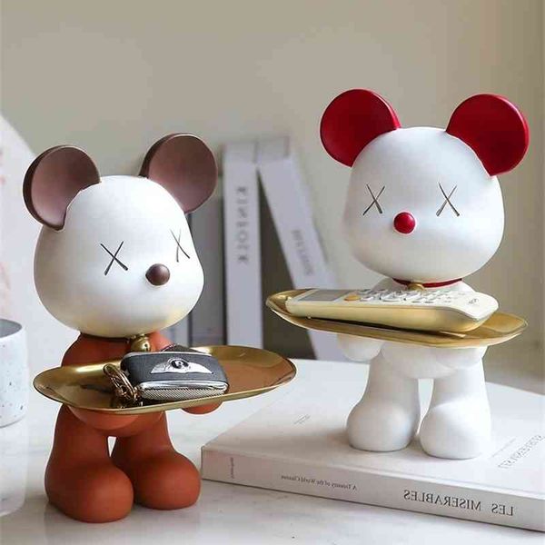 

33mizi home hani violent bear porch key storage tray decoration living room office desktop