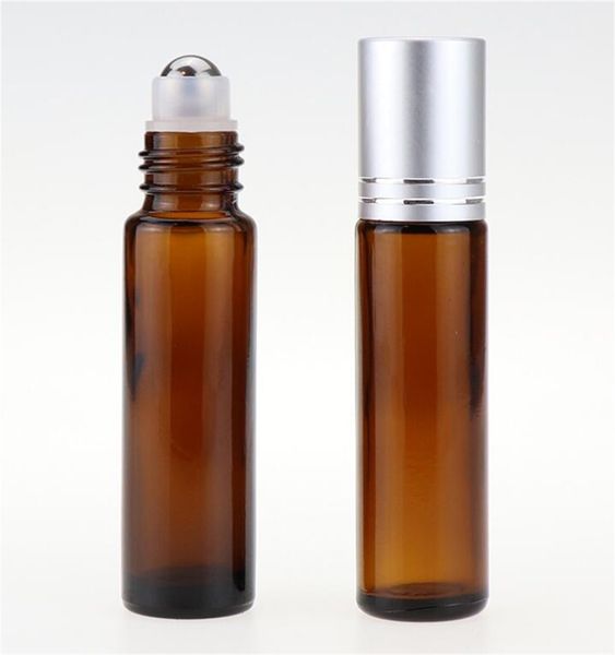 

factory essential oil roller bottles 10ml frosted amber glass with rollers balls roll on bottle