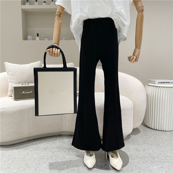 

pant spring summer woman's niche design high waist burned down micro show skinny pants wide leg, White