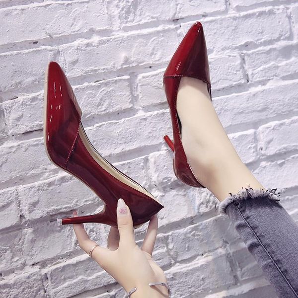 

dress shoes autumn fashion wild high heels stiletto small fresh single concise elegant women's temperament party pumps1, Black