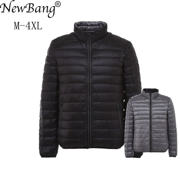 

bang brand men's down jacket ultra light down jacket men autumn winter double side feather reversible lightweight warm parka 210820, Black