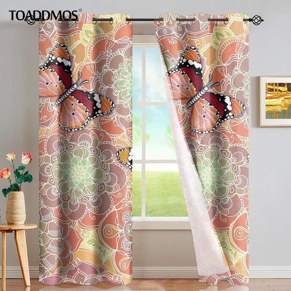 

curtain & drapes toaddmos 3d animal butterfly print soundproof modern window blackout curtains european for living room home decor 2021