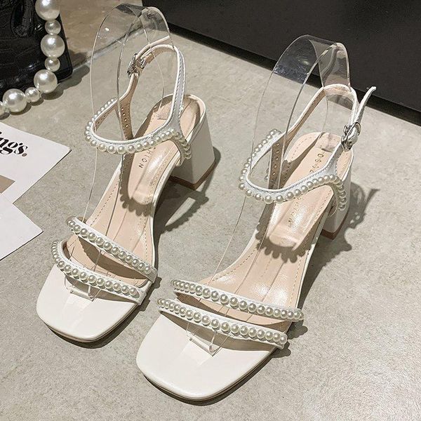 

sandals women summer fashion women's 2021 solid color all-match comfortable open toe casual high heel shoes, Black