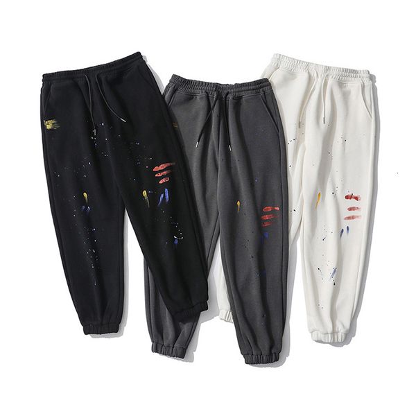 

mens casual sweatpants painting print jogger young men harem pants 2021 new, Black