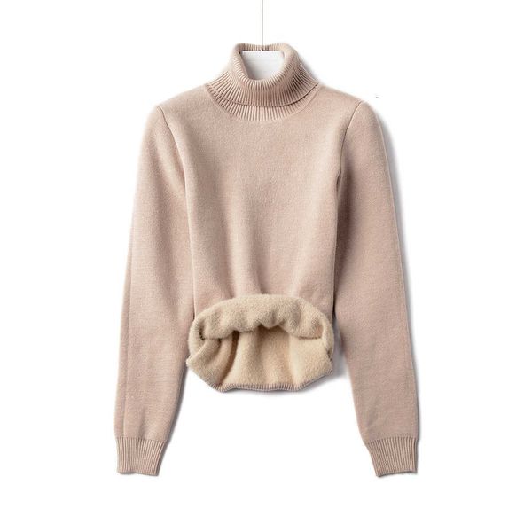 

women's sweaters thick warm fur winter sweater women turtleneck long sleeve pullovers soft female jumper fall knitwear htn5, White;black