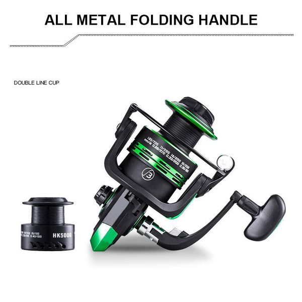 

high speed double spool spinning fishing reel 5.1:1/5.2:1 gear ratio carp reels left/right hand fish tools baitcasting