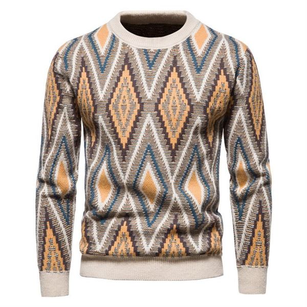 

men's sweaters christmas 2021 autumn new mens round neck pullover lingge jacquard sweater sweate coat m30, White;black