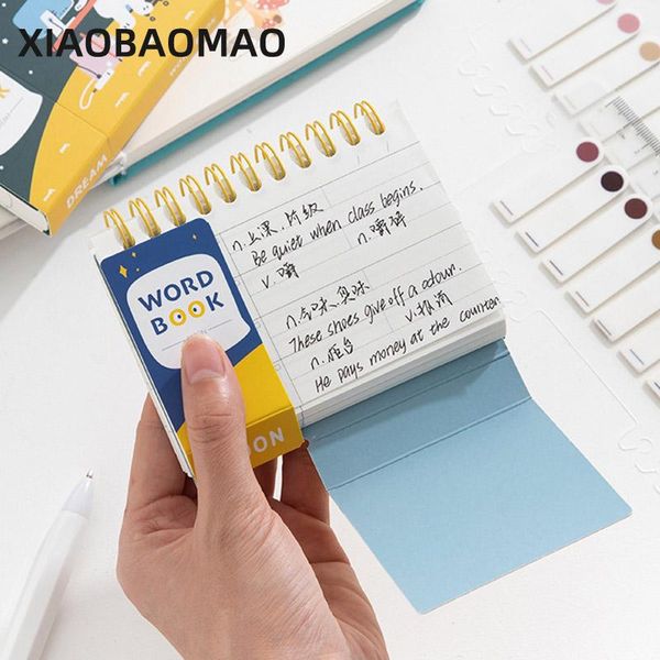 

sheets kawaii coil turn page thicken word notebook study memo pads book school stationery notepads, Purple;pink