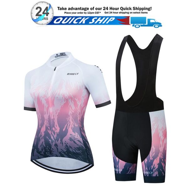 

racing sets 2021 rxkecf pro women cycling set summer mtb bike clothing bicycle clothes ropa ciclismo jersey, Black;blue