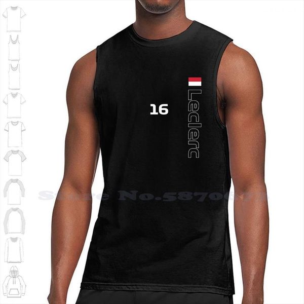 

leclerc 16 black white sleeveless tank men women formula 1 motorsport racing car formula1 auto formulaone charles, White;black