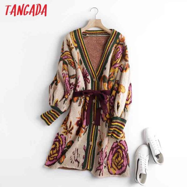 

women flowers pattern knit coats with slash long sleeves pocket ladies elegant autumn winter coat bc114 210416, Black;brown