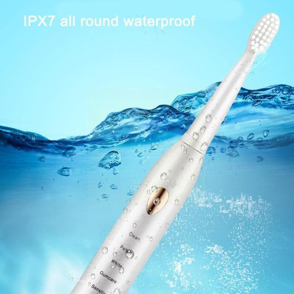 

smart electric toothbrush rechargeable 4pcs replacement head mode sonic more gift travel wi v8r9