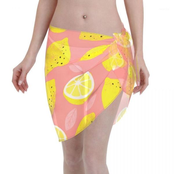 

women's swimwear womens swim wear bikini cover up summer lemon beach mini wrap skirt sarong pareo shorts beachwear, White;black