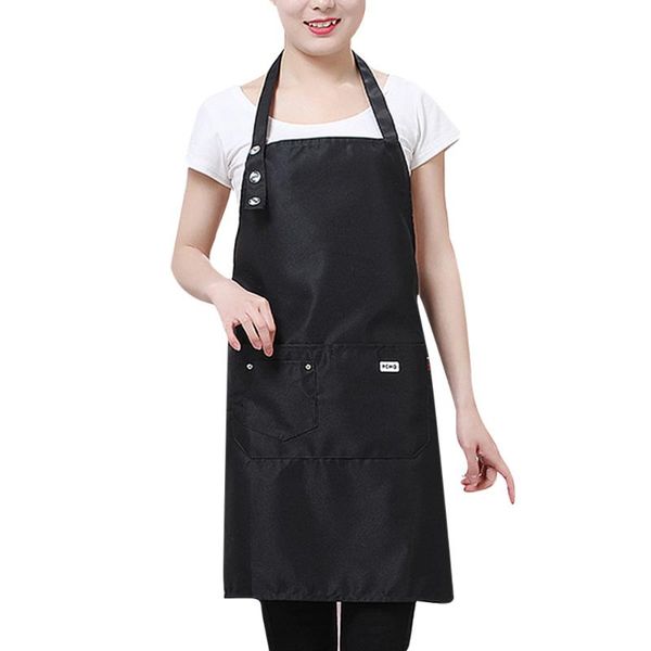 

aprons waterproof pinafore simple cooking workplace oil-proof apron for kitchen restaurant home garden (black 68x7
