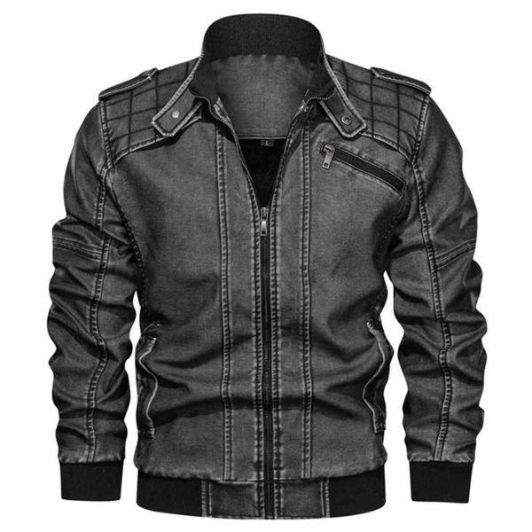 

men's fur & faux pu leather jackets plus size clothing masculino casaco abrigos jaqueta motociclista cazadoras kurtki erkek giyim kurtk, Black