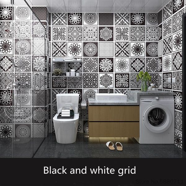 

wallpapers oil-proof stickers pvc bathroom papel de pared home decor wallpaper vinilo decorative wall room deco