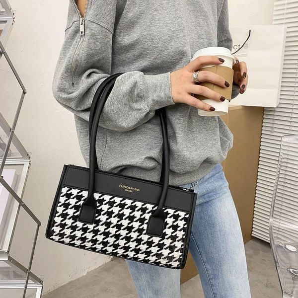 

evening bags women designer big tote bag plaid lattice pattern woven underarm shoulder casual ladies shopping large capacity handbags