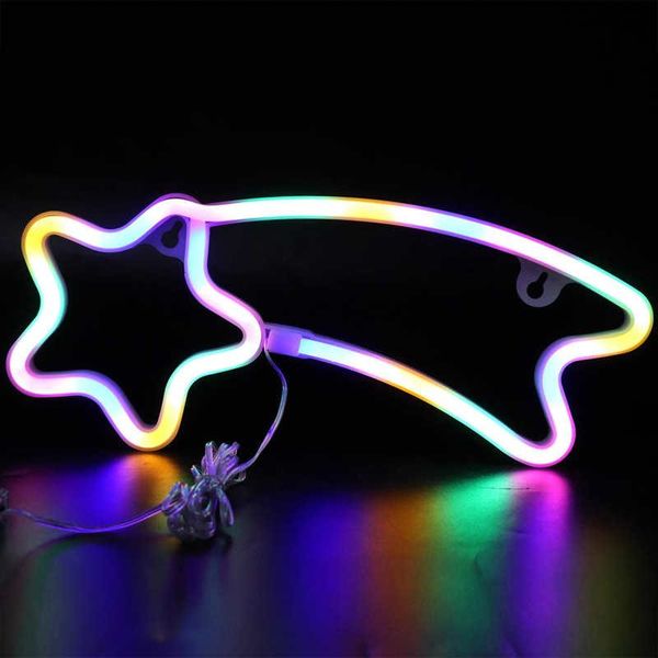 

party decoration meteor neon lamp colorful led sign light for home wedding decor usb/battery powered