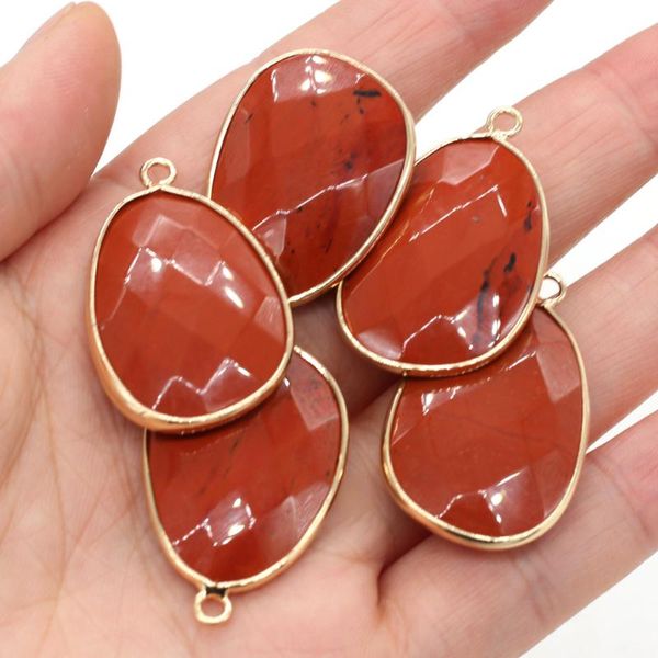 

charms 5pcs 23x34mm natural rainbow stone faceted drop shape pendant for jewelry making diy necklace earrings accessories gift, Bronze;silver