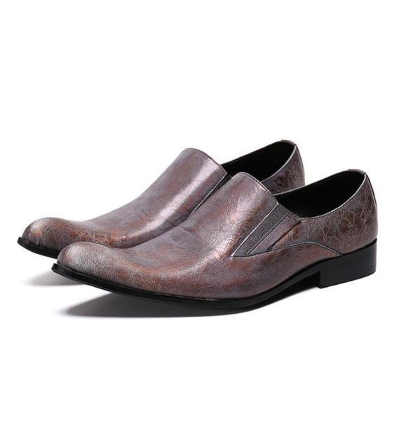 

dress shoes mens formal metal point toe leather men business and party footwear big size, Black