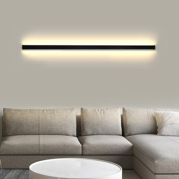 

bedside lamps strip nordic minimalist line wall lamp bedroom background