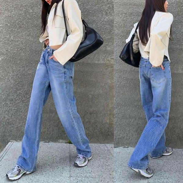 

women fashion high waist number print jeans ladies stylish pants for shopping daily wear women's, Blue