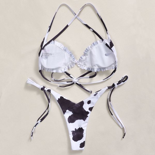 

2021micro bikini set mini bikini thong swimsuits for women bathing suit brazilian swmwear swimming suits cow print bikini swimmingswimwear b, White;black