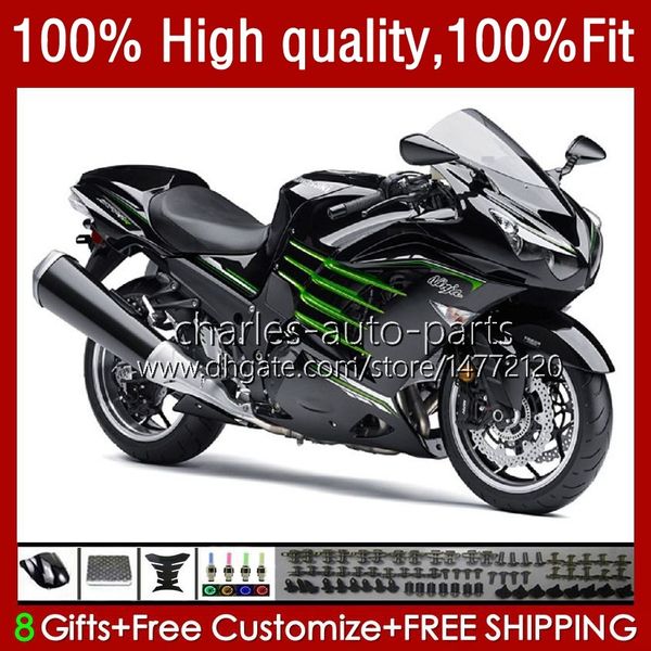 Corpo iniezione per KAWASAKI NINJA ZZR 1400 CC ZX 14R 14 R ZZR1400 12 13 14 15 16 17 5No.95 ZZR-1400 ZX-14R 12-17 ZX14R 2012 2013 2014 2015 2016 2017 Carenatura OEM nero lucido