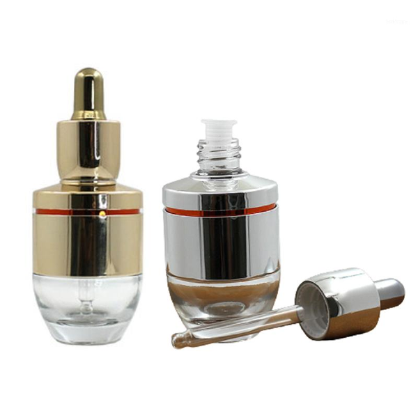 

storage bottles & jars 30ml empty clear glass rubber pipette essential oil vials thick bottom cosmetic packaging bottle gold silver 10pi