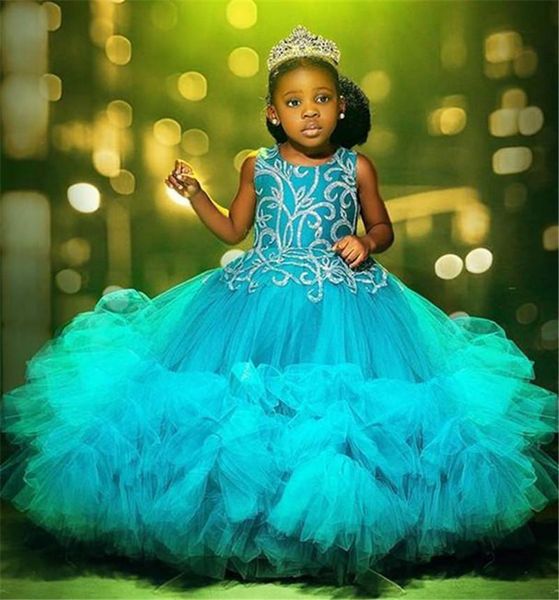 

girl's dresses green tulle shiny flower girl dress for wedding o neck tiered ball gown girls pageant kid birthday, Red;yellow