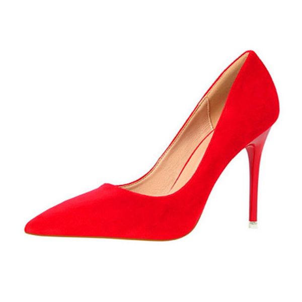 

dress shoes drop 9 colors classics women's shallow office arrival concise solid flock pointed toe women pumps fashion, Black