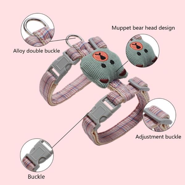 

cat collars & leads x7ab harness and leash set for walking with cute bear cats outdoor runnning durable small dog kitten tool