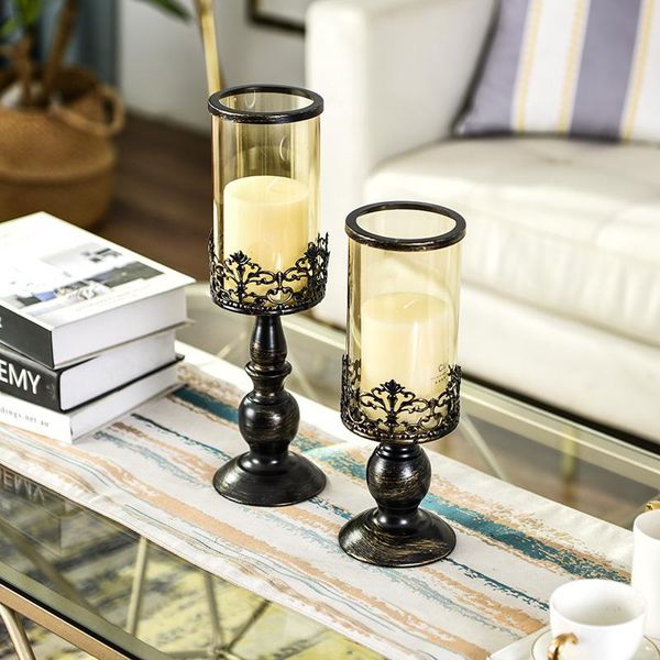 

candle holders nordic aesthetic vintage glasses creative european style black mum tutucu wedding decor ei50ch