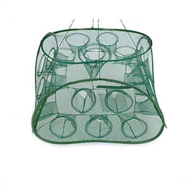 

fishing accessories strengthen 5-13 holes automatic net nylon foldable catch fish trap for shrimp minnows crab cast mesh