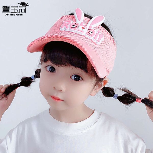 

1007 summer children's hat cartoon rabbit empty cap boys and girls sunscreen tide, Yellow