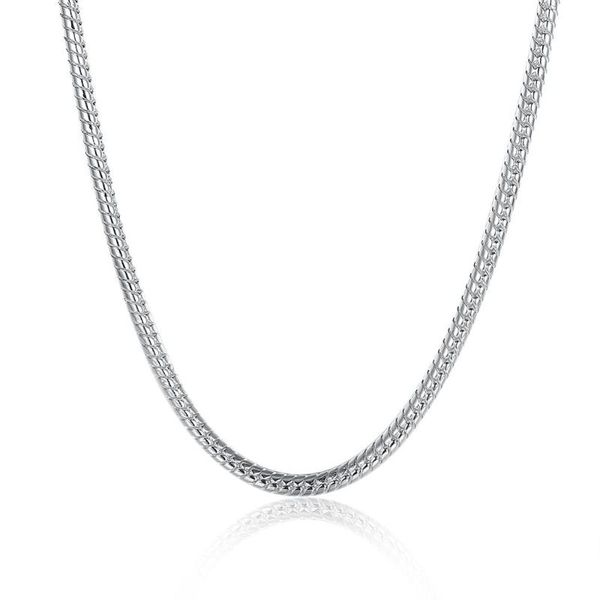 

chains 100% solid stainless steel necklace silver color 3 mm round snake chain 18'' - 28'' inches fashion jewelry for me