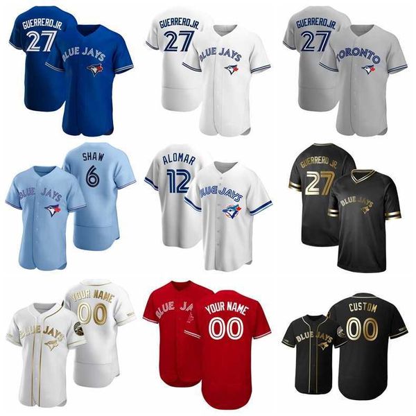 

man woman kids baseball 27 vladimir guerrero jr jersey 11 bo bichette 13 lourdes gurriel travis shaw derek fisher flexbase cool base retro g, Blue;black
