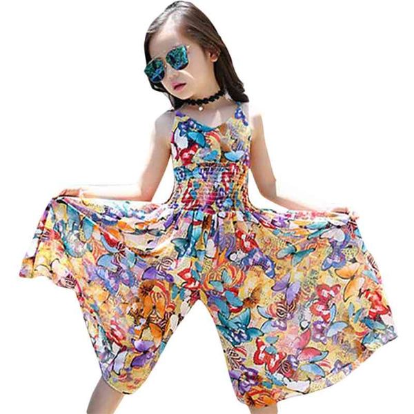 Совершенно новые девушки платья Bohemia детей платья девушки летние цветочные платья для девочек-подростки одежда для девочек на 6 8 12 лет 210331