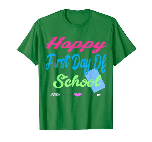 

happy first day of school teacher student cute gift t-shirt, White;black